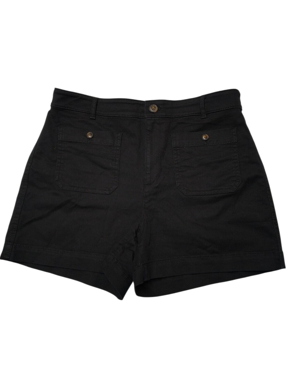Loft "The Palmer" Black High-Rise Utility Shorts Size 12